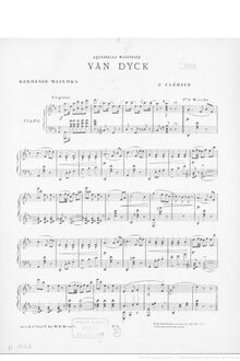 Partition Van Dyck (Kermesse Mazurka), Aquarelles musicales, Clérice, Justin