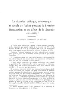 La situation politique, économique et sociale de l Aisne pendant ...