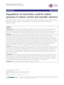 Degradation of insecticides used for indoor spraying in malaria control and possible solutions