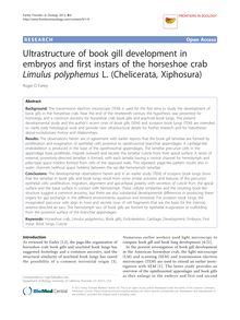 Ultrastructure of book gill development in embryos and first instars of the horseshoe crab Limulus polyphemusL. (Chelicerata, Xiphosura)
