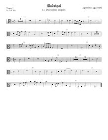 Partition ténor viole de gambe 1, alto clef, Madrigali a 5 voci, Libro 2 par  Agostino Agazzari