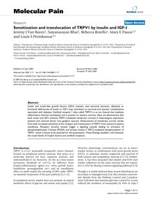 Sensitization and translocation of TRPV1 by insulin and IGF-I