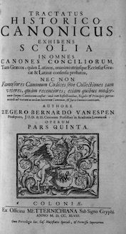 Tractatus historico-canonicus exhibens scolia in omnes canones conciliorum tam graecos quam latinos...; operum pars quinta
