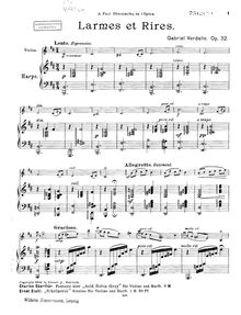 Partition complète et , partie, Larmes et Rires, Op.32