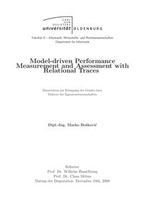 Model-driven performance measurement and assessment with relational traces [Elektronische Ressource] / Marko Bošković