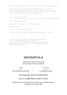 Sacountala (1858) par Théophile Gautier