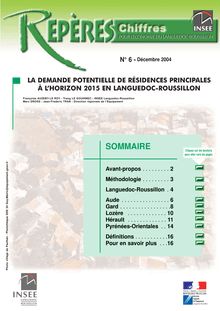La demande potentielle de résidences principales à l horizon 2015 en Languedoc-Roussillon