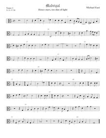 Partition ténor viole de gambe 1, alto clef, madrigaux, East, Michael par Michael East