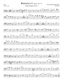 Partition viole de basse, Fantasia pour 5 violes de gambe, RC 43