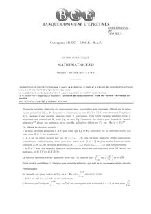 Épreuve: Mathématiques II - Banque Commune d’Épreuves - Option scientifique