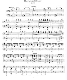 Partition complète (D.597), Overture en C major en pour italien style, D.591 (Op.170)
