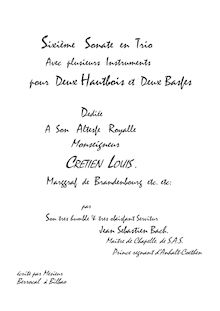 Partition complète, Brandenburg Concerto No.6, 6. Brandenburgisches Konzert par Johann Sebastian Bach