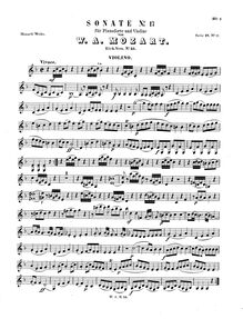 Partition de violon, violon Sonata, F major, Mozart, Wolfgang Amadeus