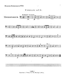 Partition timbales, Timebunt Gentes, Offertorium, HV 87, c minor