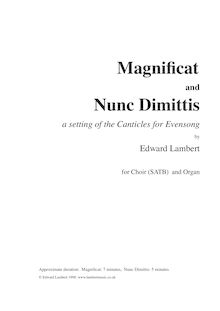 Partition complète, Magnificat et Nunc Dimittis, Choral with organ / liturgical