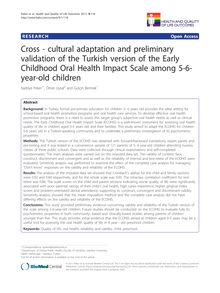 Cross - cultural adaptation and preliminary validation of the Turkish version of the Early Childhood Oral Health Impact Scale among 5-6-year-old children