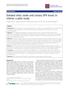 Exhaled nitric oxide and urinary EPX levels in infants: a pilot study