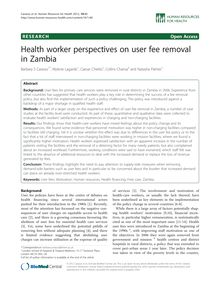 Health worker perspectives on user fee removal in Zambia