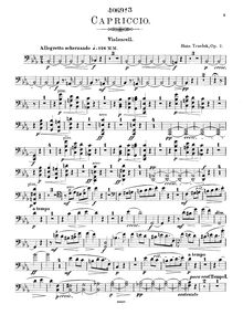Partition de violoncelle, Capriccio, E♭ Major, Trneček, Hanuš