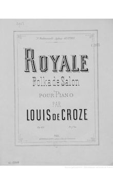 Partition complète, Royale, Op.65, Royale: polka de salon, B♭ major