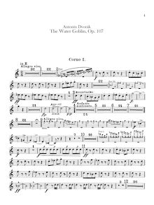 Partition cor 1, 2, 3, 4 (en E, E♭, F), pour Water Goblin, Vodník, Der Wassermann