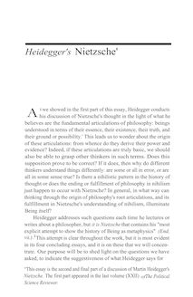 Heidegger s Nietzsche 