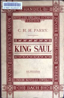 Partition Colour cover, King Saul, Composer