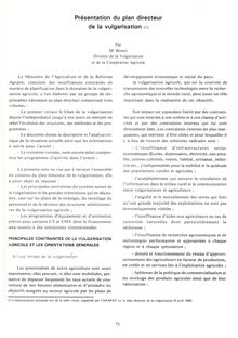 PRESENTATION DU PLAN DIRECTEUR DE LA VULGARISATION A ...