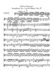 Partition violon 2, Symphony No.3, Op.97, "Rhenish", E♭ Major