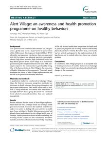 Alert Village: an awareness and health promotion programme on healthy behaviors