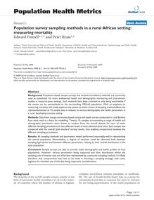 Population survey sampling methods in a rural African setting: measuring mortality