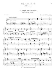 Partition 5, Marche pour Procession ou Sortie de chœur (C major), L’Office Catholique, Op.148