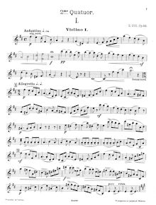 Partition violon 1, corde quatuor No.2, Deuxième quatuor pour deux violons, alto et violoncelle