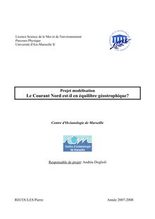 Licence Science de le Mer et de l environnement Parcours Physique Université d Aix Marseille II