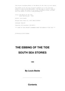 The Ebbing Of The Tide - South Sea Stories - 1896