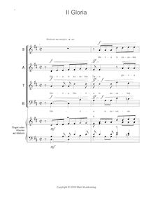 Partition , Gloria, Missa brevis, Kurzmesse, D minor and major, Zintl, Frank