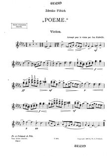 Partition de violon, At Twilight, V podvečer, Fibich, Zdeněk