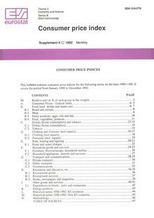 Consumer price index. Supplement 4 1992 Monthly