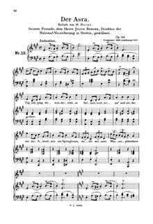 Partition complète (scan), Der Asra, Op.133, Ballade, Loewe, Carl