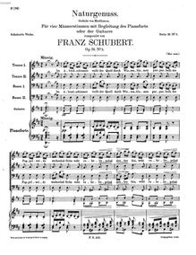Partition complète, Naturgenuss, D.422, D-major, Schubert, Franz