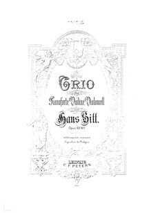 Partition violoncelle, 2 Piano Trios, Op.63, G major, B♭ major, Sitt, Hans