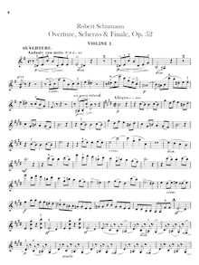 Partition violon I, II, Overture, Scherzo et Finale pour orchestre, Op.52