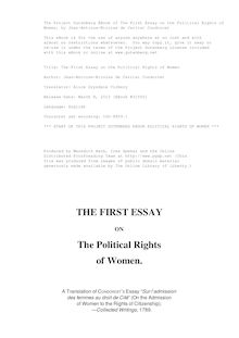 The First Essay on the Political Rights of Women