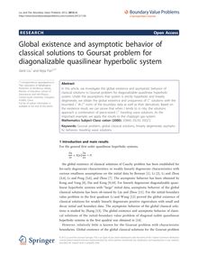 Global existence and asymptotic behavior of classical solutions to Goursat problem for diagonalizable quasilinear hyperbolic system