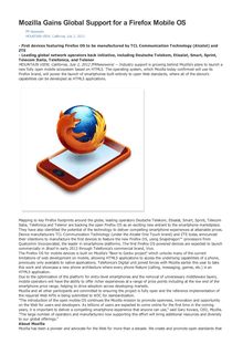 Mozilla Gains Global Support for a Firefox Mobile OS