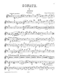 Partition de violon, violon Sonata, Op.9, B minor, Nedbal, Oskar