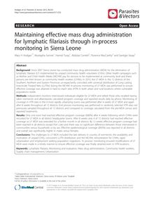 Maintaining effective mass drug administration for lymphatic filariasis through in-process monitoring in Sierra Leone