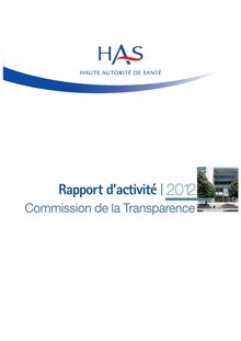 Rapport annuel d activité 2012 - Rapport d activité 2012 de la Commission de la Transparence
