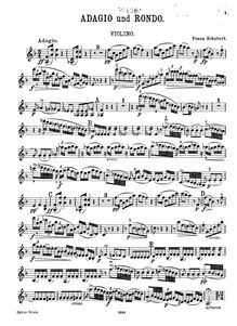 Partition de violon, Adagio et rondo concertant, Piano Quartet in F major