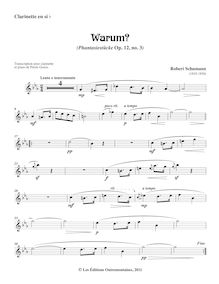 Partition clarinette , partie (B♭ - contains arr. of other travaux), Fantasiestücke Op.12